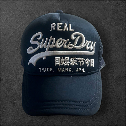 Superdry navy mesh trucker hat - navy,